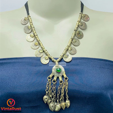 Load image into Gallery viewer, Handmade Vintage Coins With Brass Beads Necklace