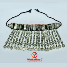 Load image into Gallery viewer, Rustic Tribal Choker with Fish Motifs Coin Accents
