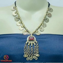 Load image into Gallery viewer, Vintage Kuchi Tribal Necklace With Coins