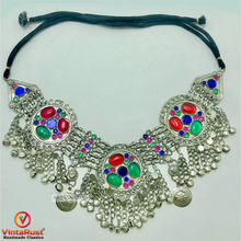 Load image into Gallery viewer, Tribal Three Rings Necklace With Silver Bells