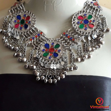 Load image into Gallery viewer, Antique Silver Kuchi Afghani Necklace