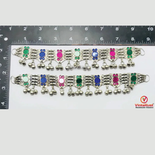 Load image into Gallery viewer, Afghan Anklets: Multicolor Glass Stone Kuchi Belly Dance Jewelry