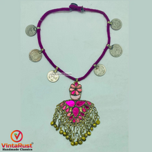 Load image into Gallery viewer, Purple Vintage Coins Pendant Necklace