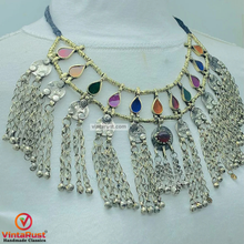Load image into Gallery viewer, Tribal Gypsy Necklace With Coins and Glass Stones