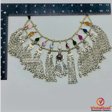 Load image into Gallery viewer, Tribal Gypsy Necklace With Coins and Glass Stones