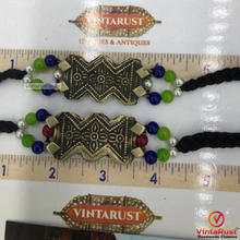 Load image into Gallery viewer, Tribal Motif Choker Necklace With Pearls Beaded Chain