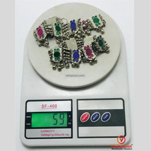 Load image into Gallery viewer, Afghan Anklets: Multicolor Glass Stone Kuchi Belly Dance Jewelry