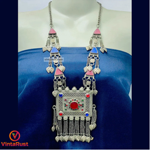 Load image into Gallery viewer, Amulet Style Pendant and Triangular Stone Necklace