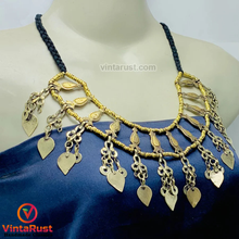 Load image into Gallery viewer, Handmade Necklace With Dangling Silver Tassels