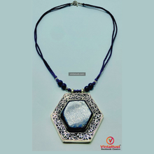 Load image into Gallery viewer, Lapis Lazuli Hexagon Pendant Necklace