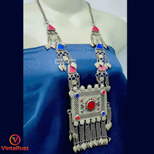 Load image into Gallery viewer, Amulet Style Pendant and Triangular Stone Necklace