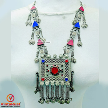 Load image into Gallery viewer, Amulet Style Pendant and Triangular Stone Necklace