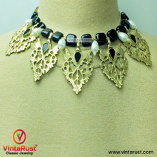 Load image into Gallery viewer, Handmade Black Stone Tribal Choker Necklace