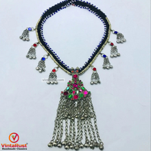 Load image into Gallery viewer, Vintage Kuchi Long Bells Pendant Necklace