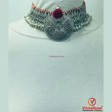 Load image into Gallery viewer, Afghan Kuchi Choker: Silver Bells, Statement Piece, Tribal Jewelry