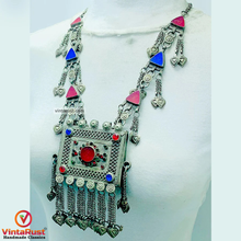 Load image into Gallery viewer, Amulet Style Pendant and Triangular Stone Necklace