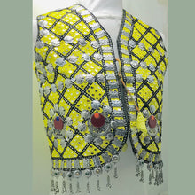 Load image into Gallery viewer, Yellow Tribal Handmade Embroidered Vest