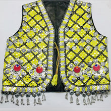 Load image into Gallery viewer, Yellow Tribal Handmade Embroidered Vest
