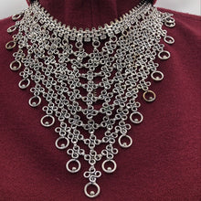 Load image into Gallery viewer, Silver Tone Necklace, Ethnic Choker Necklace, Handmade Jewelry