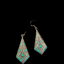 Load image into Gallery viewer, Traditional Handmade Tribal Turquoise Earrings