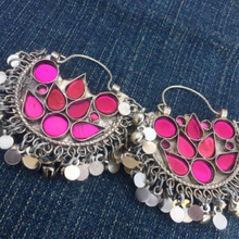 Load image into Gallery viewer, Silver Kuchi Bali Pink Earrings