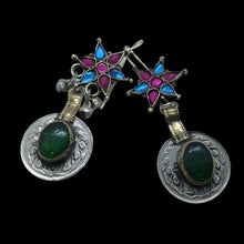 Load image into Gallery viewer, Tribal Coins Earring With Glass Stones