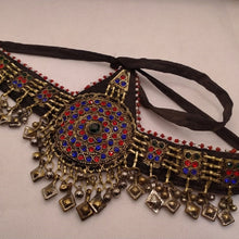 Load image into Gallery viewer, Red and Blue Glass Stones Vintage Matha Patti