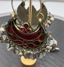 Load image into Gallery viewer, Tribal Kuchi Red Stones Earrings