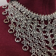 Load image into Gallery viewer, Silver Tone Necklace, Ethnic Choker Necklace, Handmade Jewelry