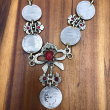 Load image into Gallery viewer, Handmade Vintage Coins Tribal Choker With Stone