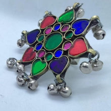 Load image into Gallery viewer, Heart Shaped Multicolor Stones Ring With Bells
