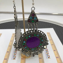 Load image into Gallery viewer, Purple Round Tribal style Earrings