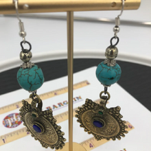 Load image into Gallery viewer, Vintage Coins and Stone Earrings