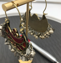 Load image into Gallery viewer, Tribal Kuchi Red Stones Earrings