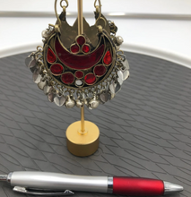 Load image into Gallery viewer, Tribal Kuchi Red Stones Earrings