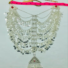 Load image into Gallery viewer, Tribal Necklace With Dangling Tassels and Big Pendant
