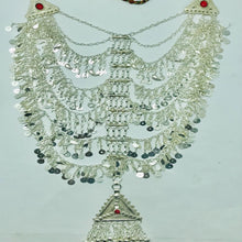 Load image into Gallery viewer, Tribal Necklace With Dangling Tassels and Big Pendant