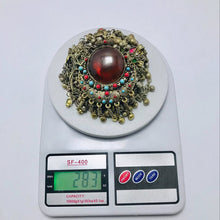 Load image into Gallery viewer, Massive Silver Kuchi Bib Necklace With Dangling Bells and Glass Stones