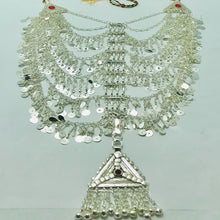 Load image into Gallery viewer, Tribal Necklace With Dangling Tassels and Big Pendant