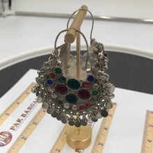 Load image into Gallery viewer, Kuchi Bali Earrings With Small Bells and Multicolor Glass Stones