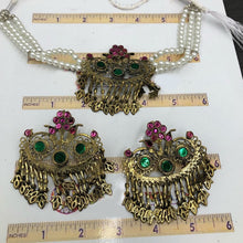 Load image into Gallery viewer, Pink and Green Flower Jewelry Set