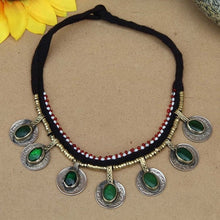 Load image into Gallery viewer, Tribal Stone Embedded Vintage Coins Necklace