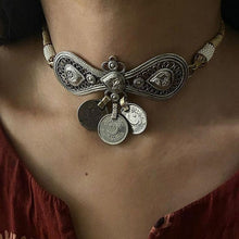 Load image into Gallery viewer, Handcrafted Modern Vintage Statement Coins Choker Necklace
