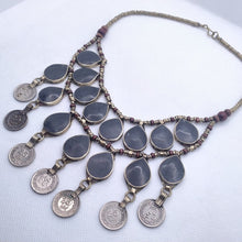 Load image into Gallery viewer, Vintage Dangle Coins and Stones Necklace