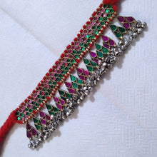 Load image into Gallery viewer, Red Turkmen Necklace With Bells