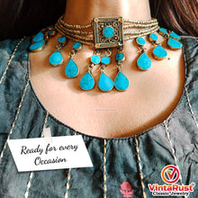 Load image into Gallery viewer, Vintage Tribal Stone Choker Necklace