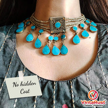 Load image into Gallery viewer, Vintage Tribal Stone Choker Necklace