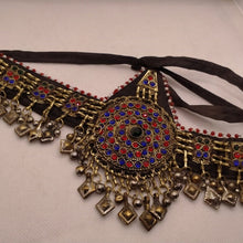 Load image into Gallery viewer, Red and Blue Glass Stones Vintage Matha Patti