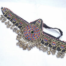 Load image into Gallery viewer, Red and Blue Glass Stones Vintage Matha Patti