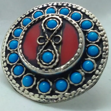 Load image into Gallery viewer, Tribal Turquoise Beads Ring, Ethnic Adjustable Ring